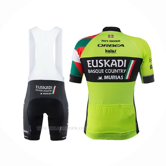 2017 Ropa Ciclismo Euskadi Verde Negro Mangas Corta y Culotte Corto